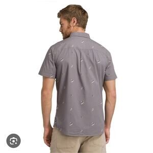 Prana Broderick Slim Fit Button Down Islands And Sharks Shirt